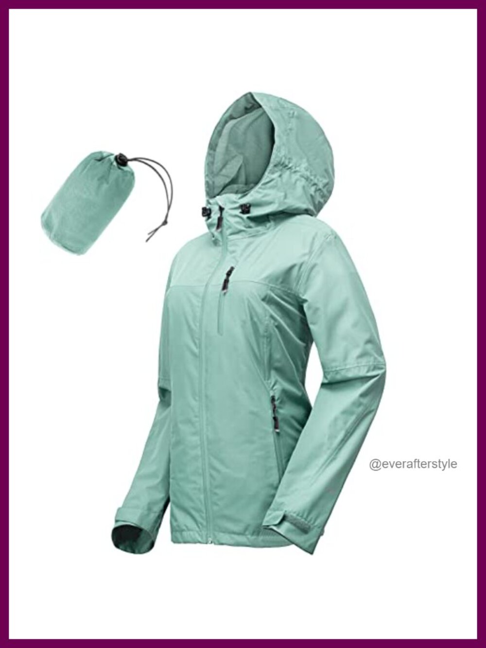 Packable Waterproof Rain Jacket with Hood, Women's Raincoat, Golf & Running